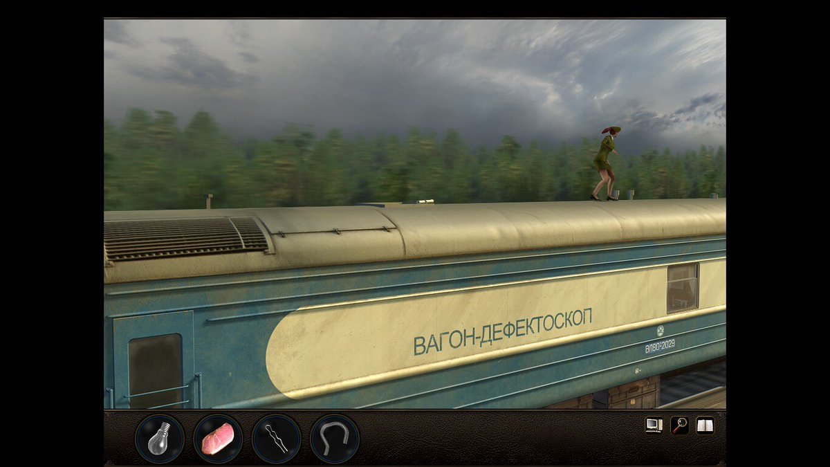 FSDemoniac's tweet photo. Eine Zugfahrt, die ist lustig, eine Zugfahrt, die ist schön... luftig. 😁 #GeheimakteTunguska #SecretFilesTunguska #Gaming #Adventure #AnimationArts #Steam https://t.co/b18jV3Mk6K