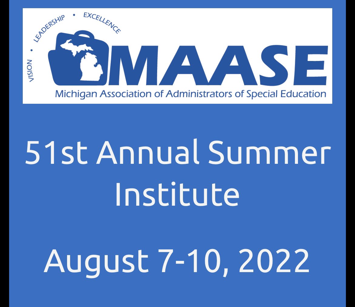 MAASE4ALL's tweet photo. Are you ready to advocate, learn and lead at the MAASE Summer Institute? We have an opportunity to make a profound positive impact in special education across the state. We will see all 700+ attendees soon! #maase4all https://t.co/rGvUjyrxzt