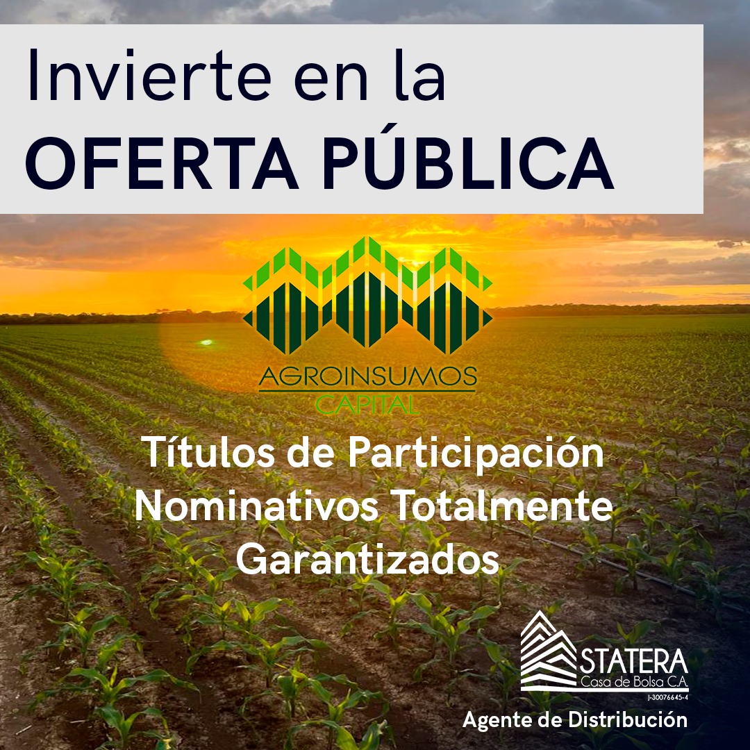 stateravalores's tweet photo. Invierte en Títulos de Participación Indexados y Totalmente Garantizados 
Originador: Agroinsumos Capital
Emisor: Per Capital Titularizadora
Contraparte: IENCA Inversiones subsidiaria de Plumrose Latinoamericana
Inicio de Colocación: 03/08/2022
Consúltanos!

#3deagosto #Agosto https://t.co/afsMcNmdUX