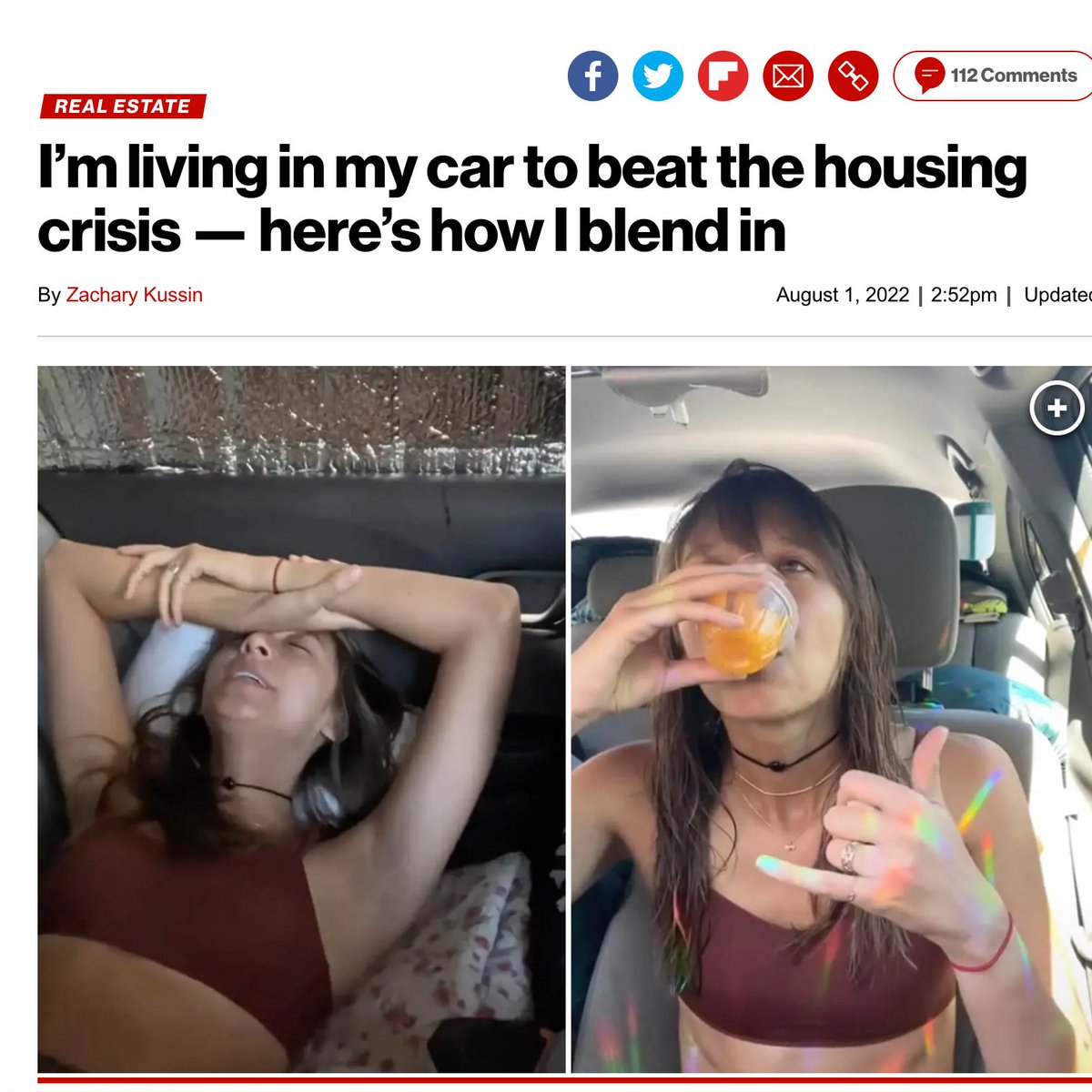Living in your car is not 'beating' the housing crisis, it's the housing crisis beating you.
