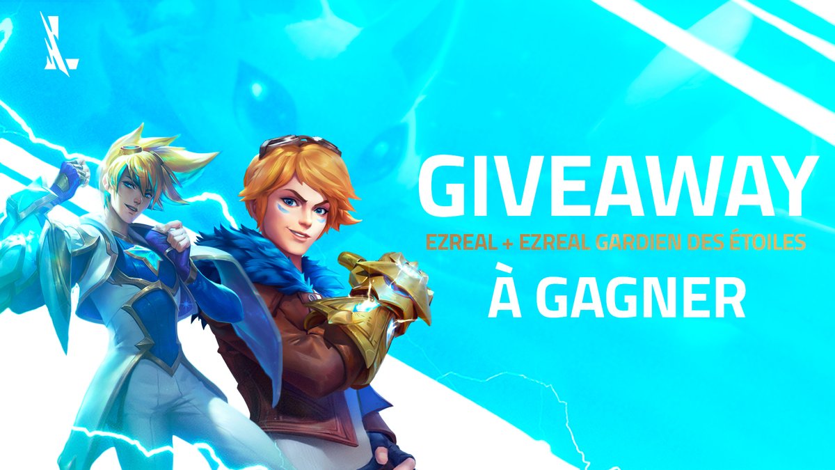 wildriftFR's tweet photo. ✨ GIVEAWAY ✨

A l'occasion de la sortie des skins #StarGuardian, nous offrons 10 skins Ezreal Gardien des Étoiles + Ezreal ! 🎁

Pour participer :
🔁 RT
❤️ Follow @wildriftFR
🍴 Dis-nous en-dessous quel est le plat préféré d'Ezreal dans l'Univers Star Guardian !

TAS le 10/08 https://t.co/AVnpw23nsd