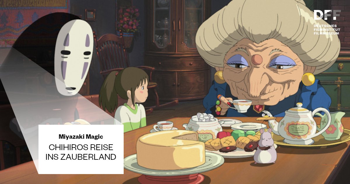 dff_film's tweet photo. #Filmtipp // Heute um 20:30 Uhr startet die Filmreihe #MiyazakiMagic, die mit @NipponFilmfest vier Filme des berühmten #Anime-Regisseurs, Zeichners &amp; #StudioGhibli-Gründers ins Kino des DFF bringt. Den Anfang macht CHIHIROS REISE INS ZAUBERLAND✨ 🇯🇵 https://t.co/ELGUtyaHXE https://t.co/l0nNEhvPbm