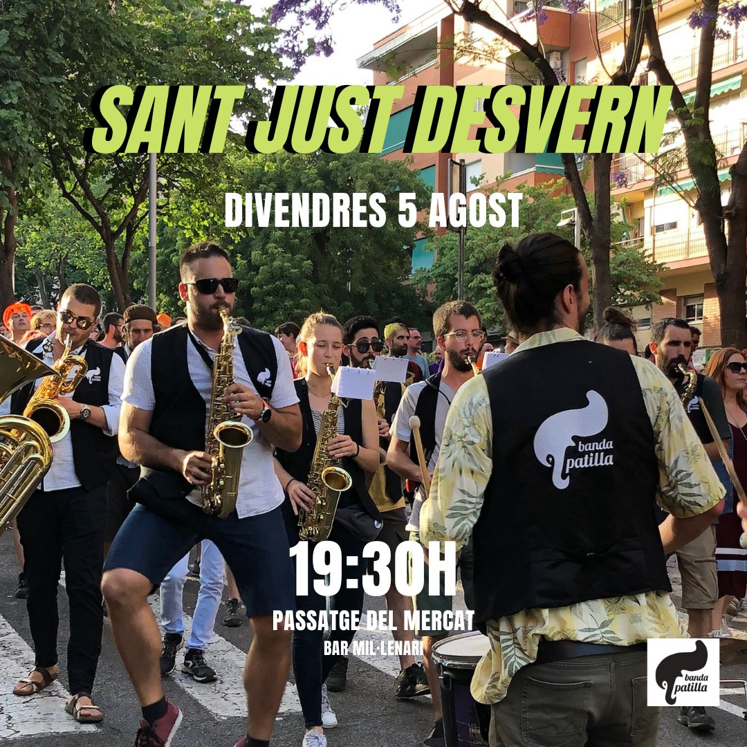 Ens veiem aquest divendres estrenant l'agost a Sant Just a les 19:30h! 🔥 Quina millor excusa per sortir de casa que venir de correbars!

contractació via mail📥

#selia #partyhard #bandapatilla #tour #concert #xaranga #cultura #música #culturasegura #festa #festamajor #cercavila