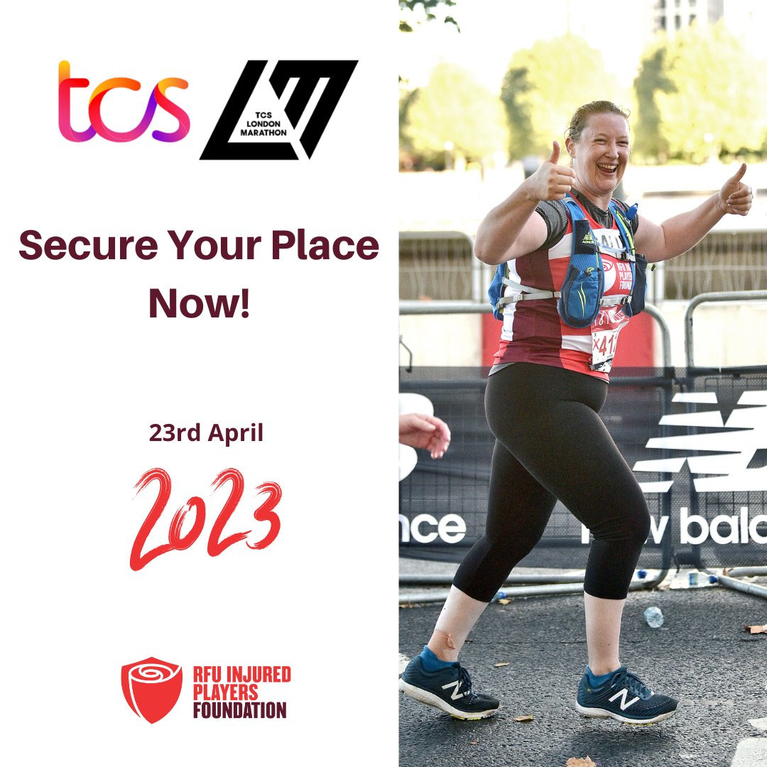 Join 2023’s #RugbyRunners team and take on the iconic @LondonMarathon route whilst supporting players who experience a life changing injury. Secure your place ➡️ bit.ly/3S3yvVA #rugbyfamily #runlondon