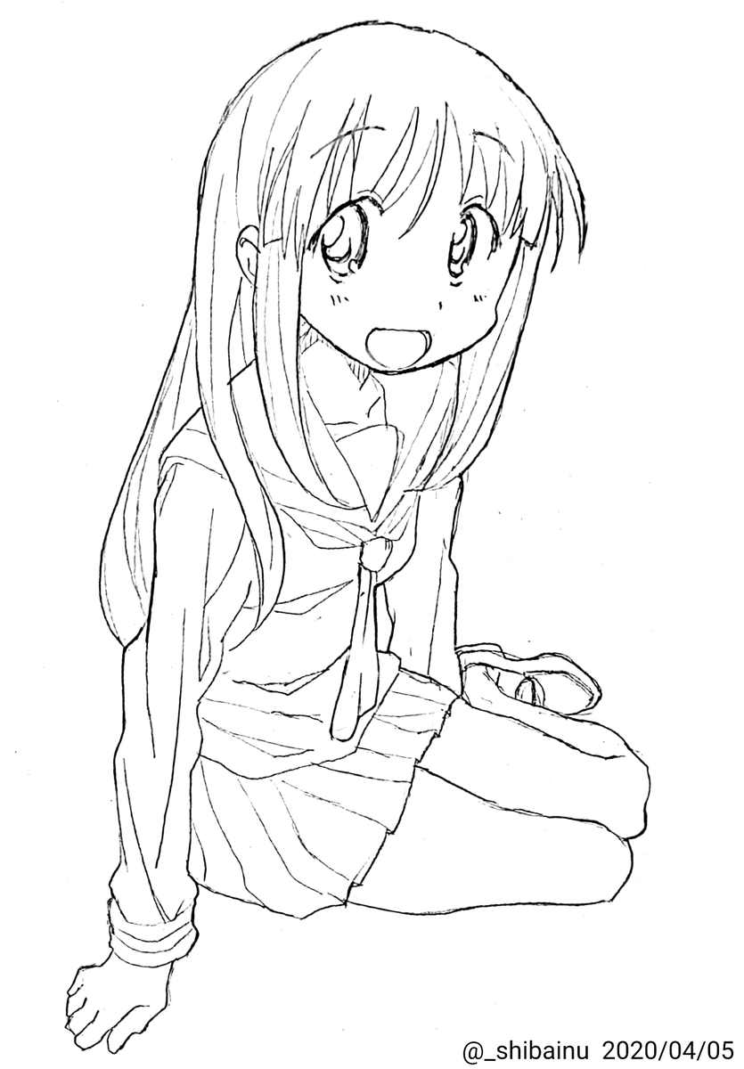 大井(艦これ) 「過去絵をあげて、描いた気になろうねぇ 」|しばいぬのイラスト