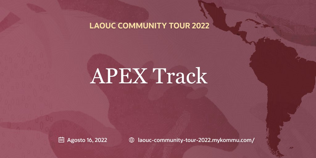 🚀 ¡Este 16 de agosto, acompáñanos en el track de APEX de <a href="/laouc/">LAOUC</a> COMMUNITY TOUR 2022!

Neste 16 de agosto, junte-se a nós na APEX track da <a href="/laouc/">LAOUC</a> COMMUNITY TOUR 2022!

📌 laouc-community-tour-2022.mykommu.com

#orclAPEX #LowCode