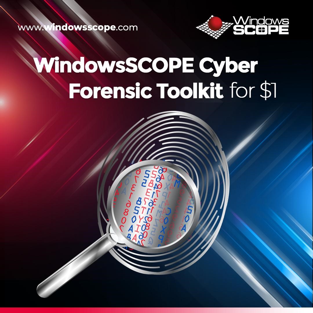 WindowsSCOPE's tweet image. Try WindowsSCOPE Cyber Forensics 3.2 for just $1! First-time users can now use the full-featured #toolkit for three days. Join the WindowsSCOPE community today and experience the new era of #forensics.
 Visit windowsscope.com