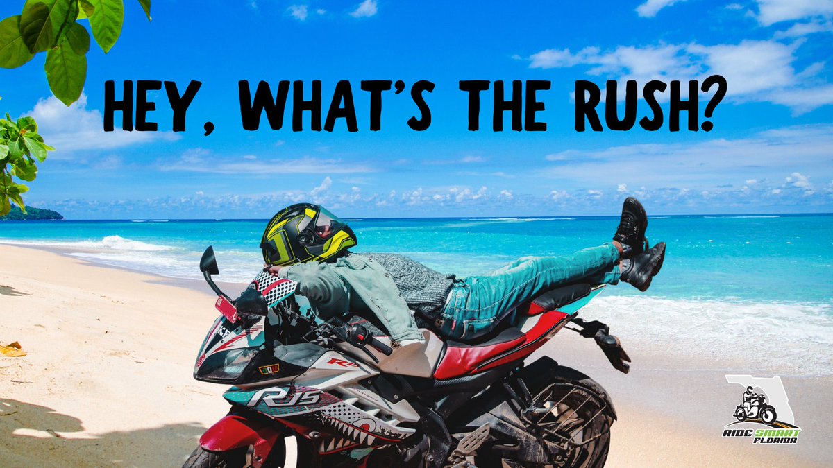 RideSmartFL's tweet image. Almost one-quarter of all motorcycle fatalities in Florida involve speeding. Slow down and enjoy the ride. Really, what’s the rush? #RiderControl #RideSmartFL