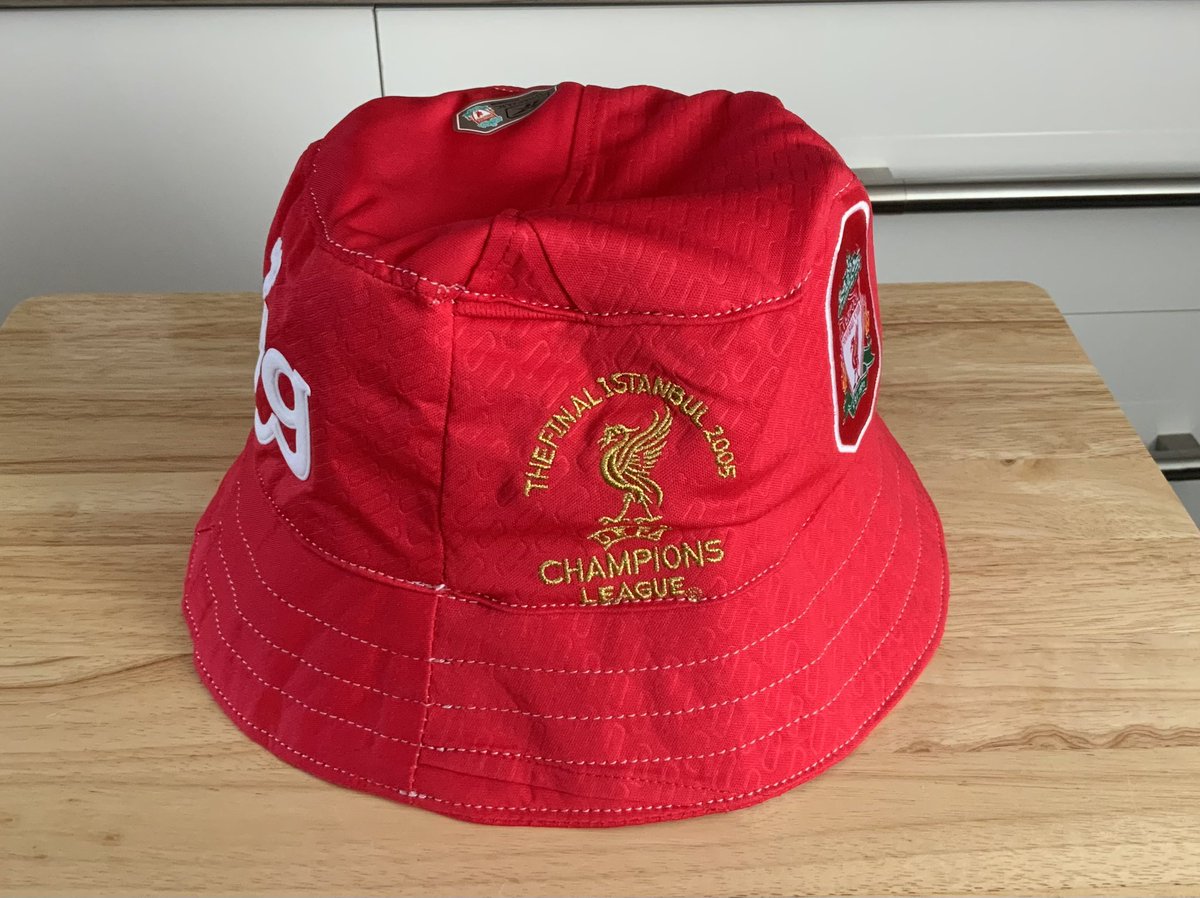 lfcbobby1's tweet photo. Massive thanks to @Kop_Clobber for making this bucket hat with the shirt from the greatest football match of all time 🏆 https://t.co/OSJgvAL1Cv