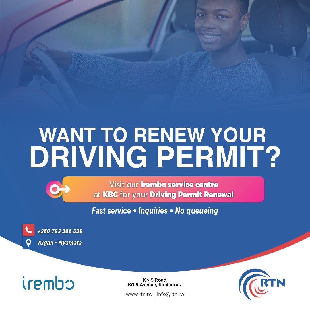 Irembo is here to help you get a renewed driving permit in Rwanda! Visit our service center at KBC building and apply today. Call us:0783566538 website;rtn.rw
 #irembo#workp# <a href="/irembo/">irem bozkurt</a>
