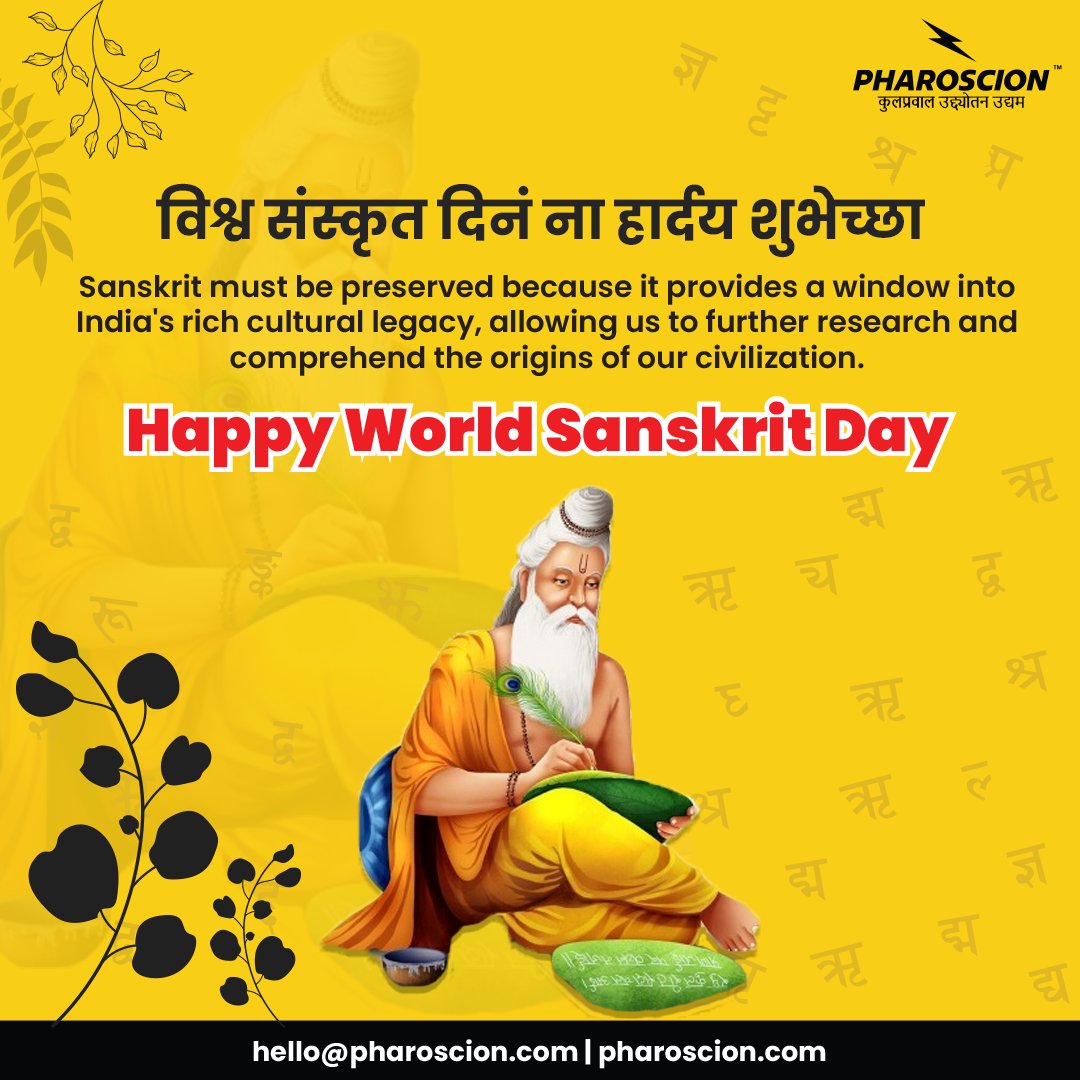 Pharoscionoffce's tweet photo. On this World Sanskrit Day, let us spread awareness about the language & celebrate India’s rich culture. 😇
Happy World Sanskrit Day. 🕉
#worldsanskritday #sanskrit #hinduism #global #purelanguage #sanskrtiquotes #spirituality #indianlanguage #ancientindia #sanskritlearning https://t.co/lWIoMaddhU