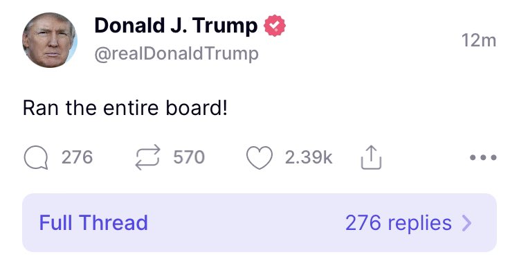 bennyjohnson's tweet photo. BREAKING: Donald Trump responds to his perfect record of endorsements in last night’s elections: https://t.co/cTgNfG4p5j