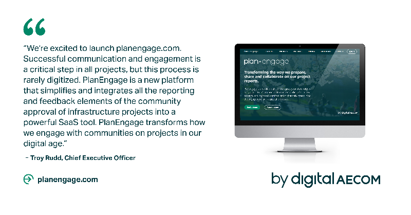 AECOM's tweet photo. “PlanEngage transforms how we engage with communities on projects in our digital age,” says our CEO Troy Rudd.
 
Discover that transformation yourself. Check out our newly launched site for more on this innovative #digitalAECOM platform. #PlanEngage