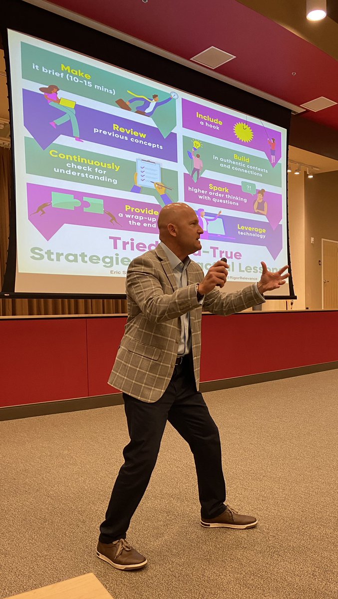 Melissa_Davis_1's tweet photo. Enjoying our dynamic keynote speaker! 
“Don’t prepare learners for something. Prepare them for ANYTHING.”
-Eric Sheninger #NCRethinkEd @NCRethinkEd 
Summer Symposium hosted by the Office of Virtual Instruction Services @ncpublicschools https://t.co/b6wFMzu9Yi
