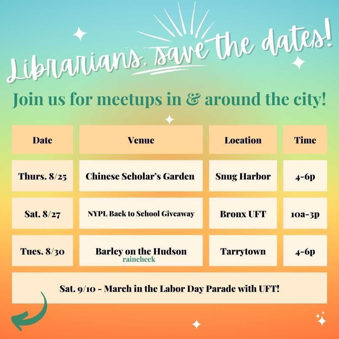 nycsla's tweet photo. Tomorrow is the next School Librarian Meetup in Jersey City, organized by @xtmarielibrary! Featuring special guest, @missyji! Can’t make tomorrow? Check out upcoming dates! #LeadOutLoud https://t.co/Mp9IeI3jXs