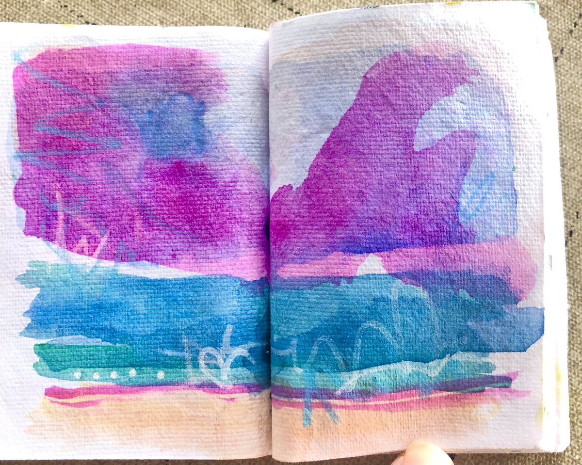 Mini traveling sketchbook play. #abstractsketchbook #colorfulminis #smallart #sketchbookcolors #contemporarycolors