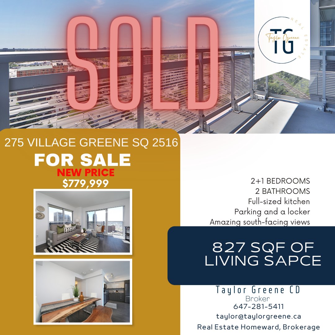 CdGreene's tweet photo. Congratulations to my seller on this sale and the new buyers.

If you are thinking of buying or selling and have questions about the market please let me know.

Taylor Greene CD, Broker
Real Estate Homeward Brokerage
Taylor@TaylorGreene.ca
647-281-5411 https://t.co/L5F90ue1pN