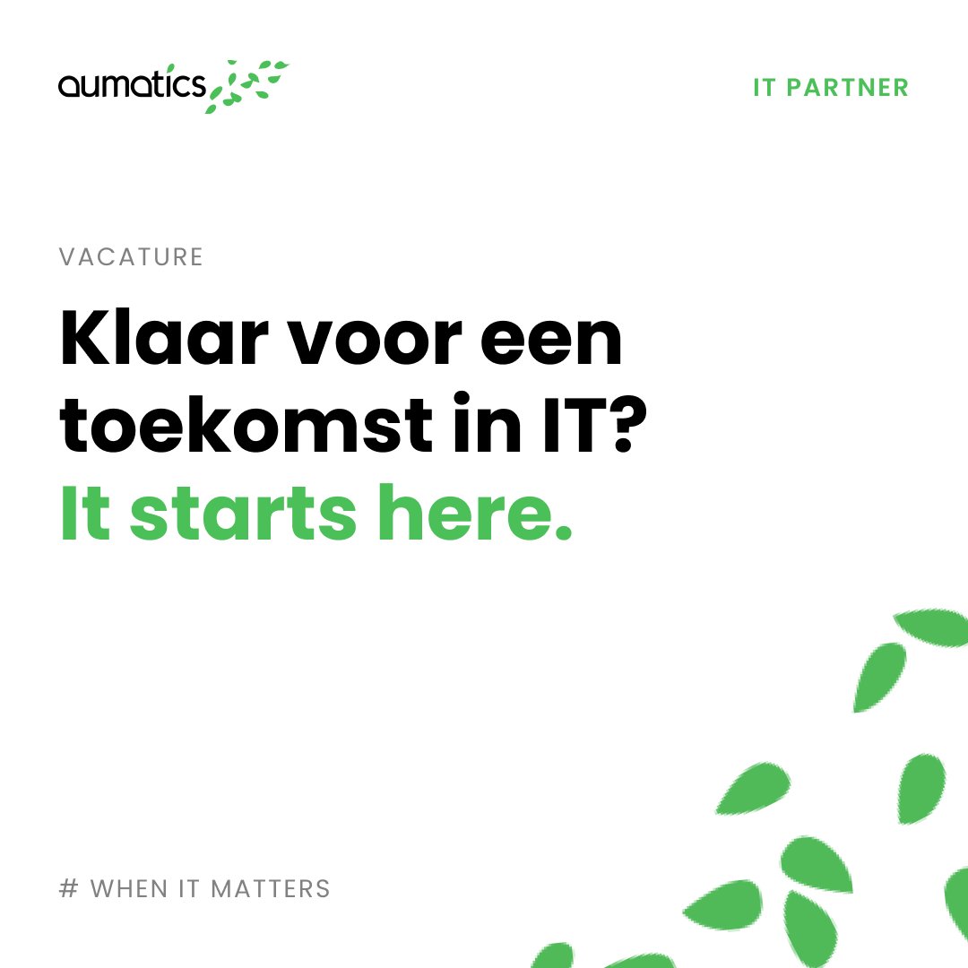 Aan de slag als Servicedesk medewerker bij #Aumatics: klanten ondersteunen, echte oplossingen bedenken én daarna doorgroeien in de IT. Bij Aumatics krijg je de kans! Maken we deze week kennis? Reageer snel! ✔️🤝hubs.li/Q01j7dPH0 #vacature #hiring #whenITmatters #welkom