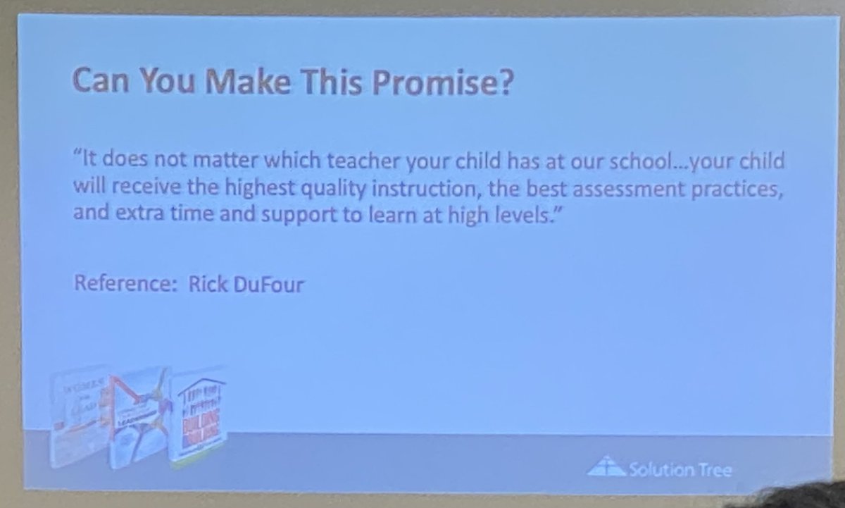 Connieteach's tweet image. When you’re a true PLC, you can make this promise. #CoachingAcademy #FHSDLearns
