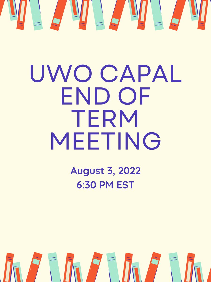 UWOCAPAL's tweet photo. We have somehow reached the end of the term! And with that, our final general meeting. Come hang out and chat and learn how to become a part of our executive team!

Date: Wed Aug 3
Time: 6:30 pm
Link: in Discord! https://t.co/HNg2n9DI3d