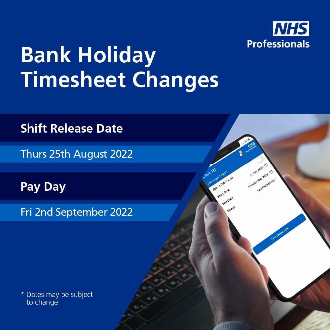 NHS Professionals on Twitter "⚠️ Reminder Bank Holiday Timesheet