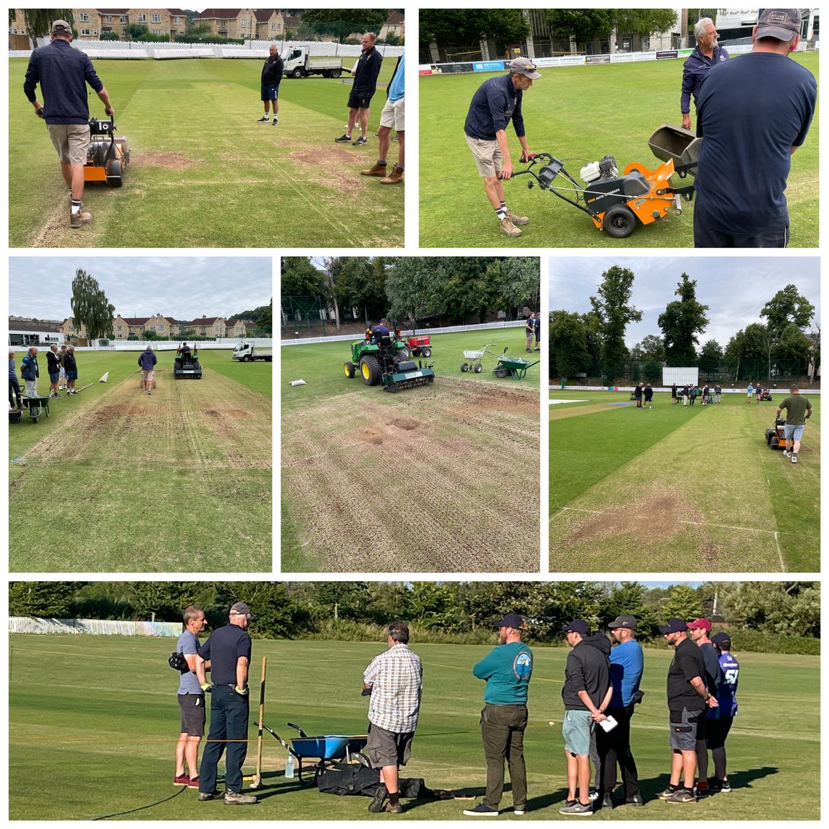 GroundsCricket's tweet photo. Last week we ran two workshops on Repairing Pitches &amp; End of Season Renovations!

30 Grounds personnel attend across the two venues!

Huge thank you to @bathcricket &amp; @HuntspillCC for hosting and Gordon Gill &amp; his team, Mark Jolliffe &amp; Dave Counsell for delivering! https://t.co/LsRl0EtMHd