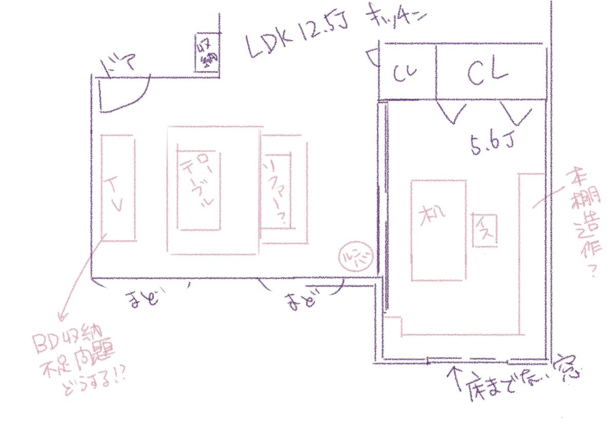 リビング部分のときめき不足いなめないこの配置
なんとかならんか 