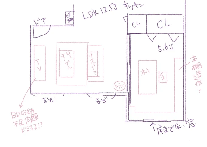 リビング部分のときめき不足いなめないこの配置
なんとかならんか 