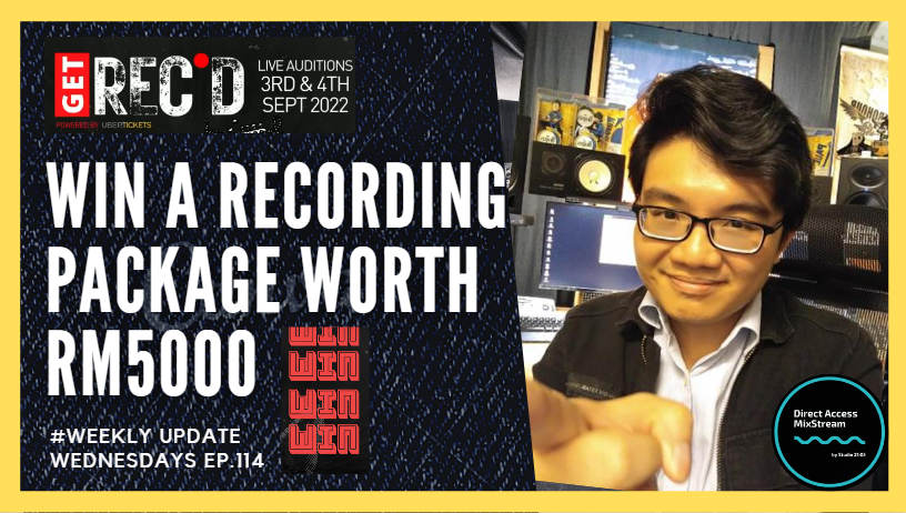 Mixboy2105's tweet photo. [VIDEO] #WeeklyUpdateWednesday Ep.114 : #GETRECd + Win a Recording Package worth RM5k. 

Watch this announcement for more details on how to participate.  

https://t.co/cawLkKT0Ey

#Studio2105 #DirectAccess #MixStream #recordingstudio #musicproduction https://t.co/u9nUoQNbcs