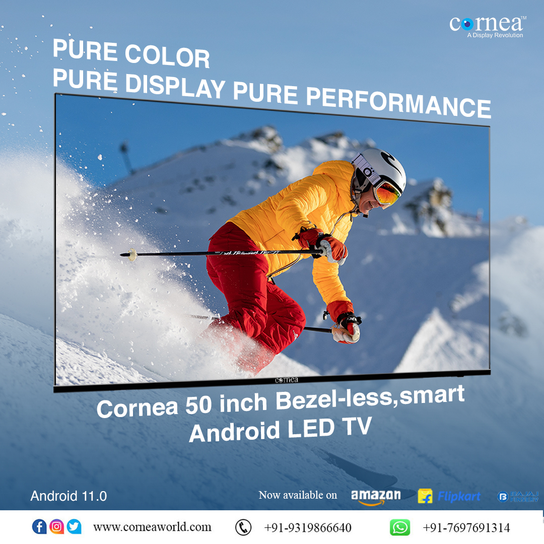 CORNEA81358973's tweet image. Pure color, pure display, pure performance 
Cornea 50 inch smart android LED TV
#cornea #cornealedtv #smart #led #50 #smarttv 
#bezelless #tvbox #50inchledtv