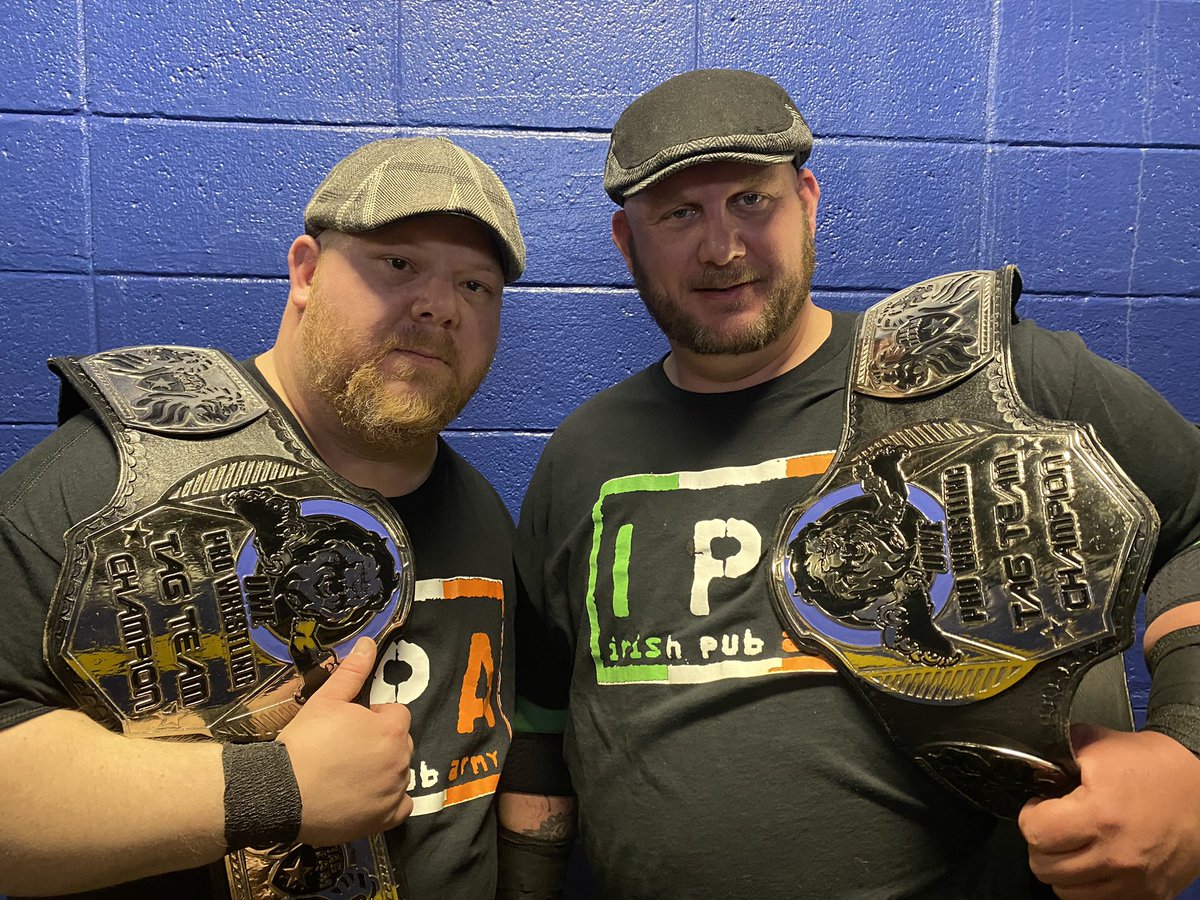 OYKavan's tweet photo. 900 Days as your @UWE_PRO_MI tag team champions! We ain’t done yet! OY!! 
#tagchamps #brothers #irish https://t.co/IJ5GbchT2R