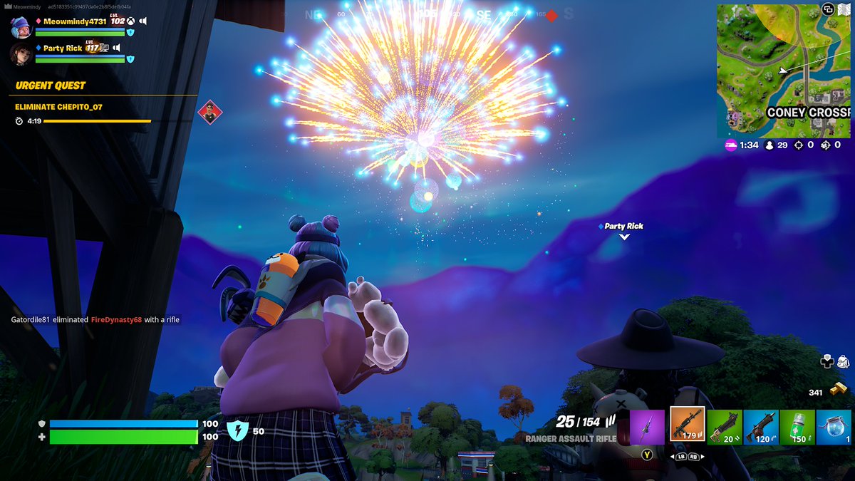 Snapped a pic with the bff 🎆 <a href="/PartyRick69/">Party Rick</a> #hotgirlsummer #fortnight