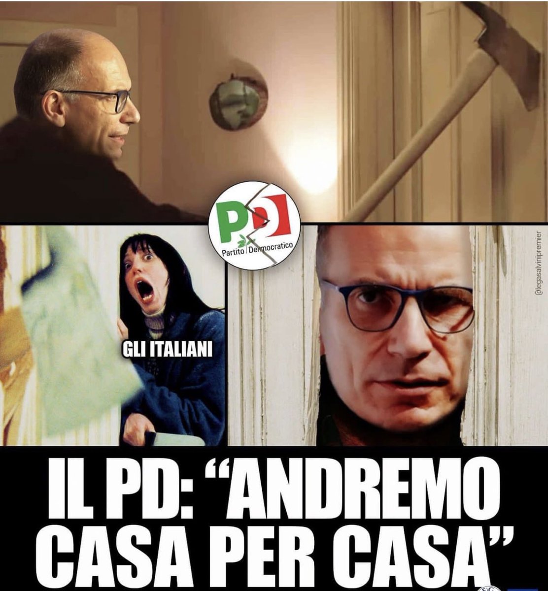 Wendy65872240's tweet photo. “Andremo casa per casa” @EnricoLetta new #JackTorrence de noantri 😂😂😂 https://t.co/8HwKWsbIlN