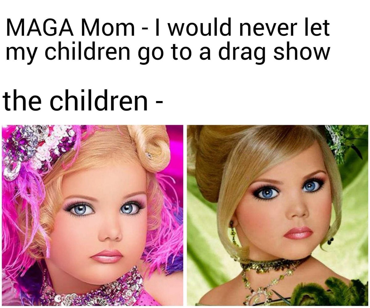 mjs1771's tweet photo. Where are #GaysAgainstGroomers @againstgrmrs on heterosexual parents forcing kids to be drag queens &sexualized, even? Hello, “Beauty Pageants”?!? Who are the real “groomers”? #heterosexism #compulsoryheterosexuality @lgbtqnation #TransIsBeautiful #TransRightsAreHumanRights https://t.co/E0f3OmJ0dv