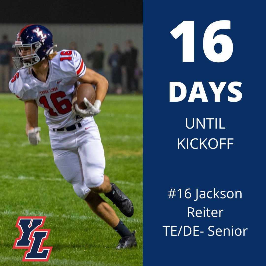 ylhsfootball's tweet photo. 16 Days…..   @JacksonReiter16 @coachbailey_yl @ylaed11 @coachdomen_yl @YLHSathletics https://t.co/VLklQ8zg2V