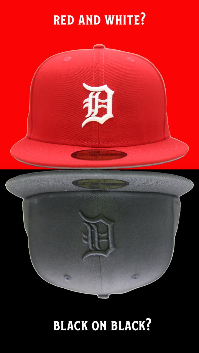 VintageDet's tweet photo. #CapWeek: Red and White or Black on Black? #Whatsyourfit https://t.co/Zpw4i5pBzs