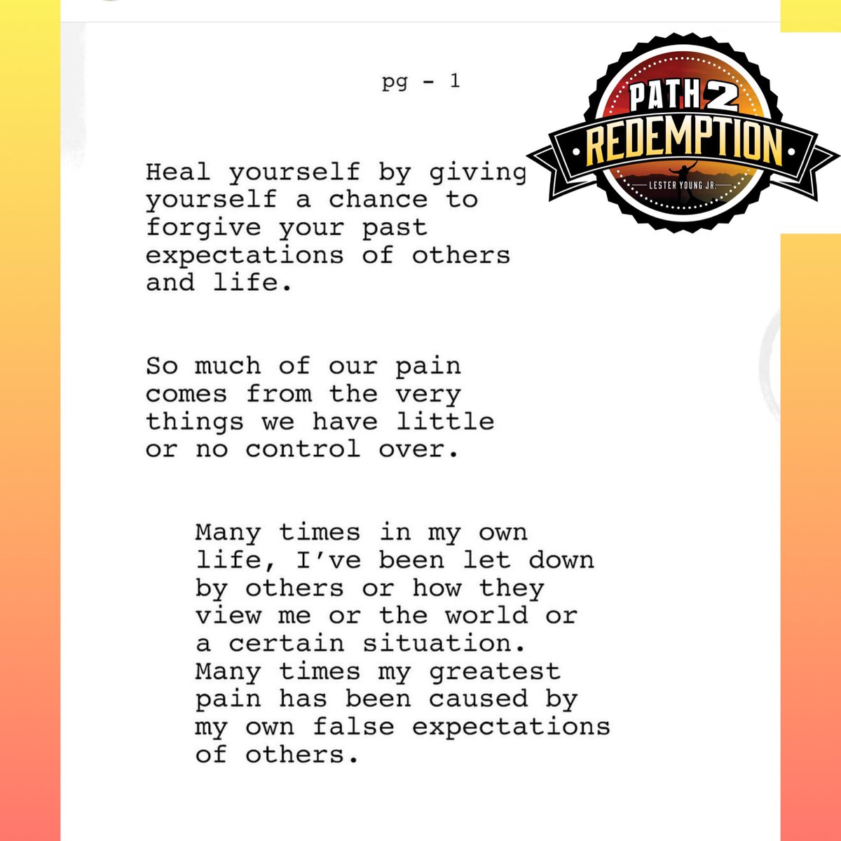 Lester972's tweet photo. Note 📝 to self it’s ok to heal !!!#path2redemption https://t.co/MdClYeLxaB