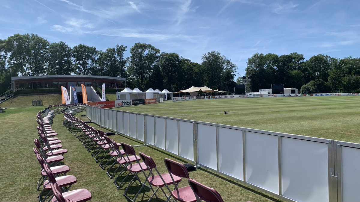 🏟️ Ground getting ready! One day remaining for the first T20I between <a href="/KNCBcricket/">Cricket🏏Netherlands</a> and <a href="/BLACKCAPS/">BLACKCAPS</a>! 

🎟️Tickets selling rapidly via cricket.nl!
