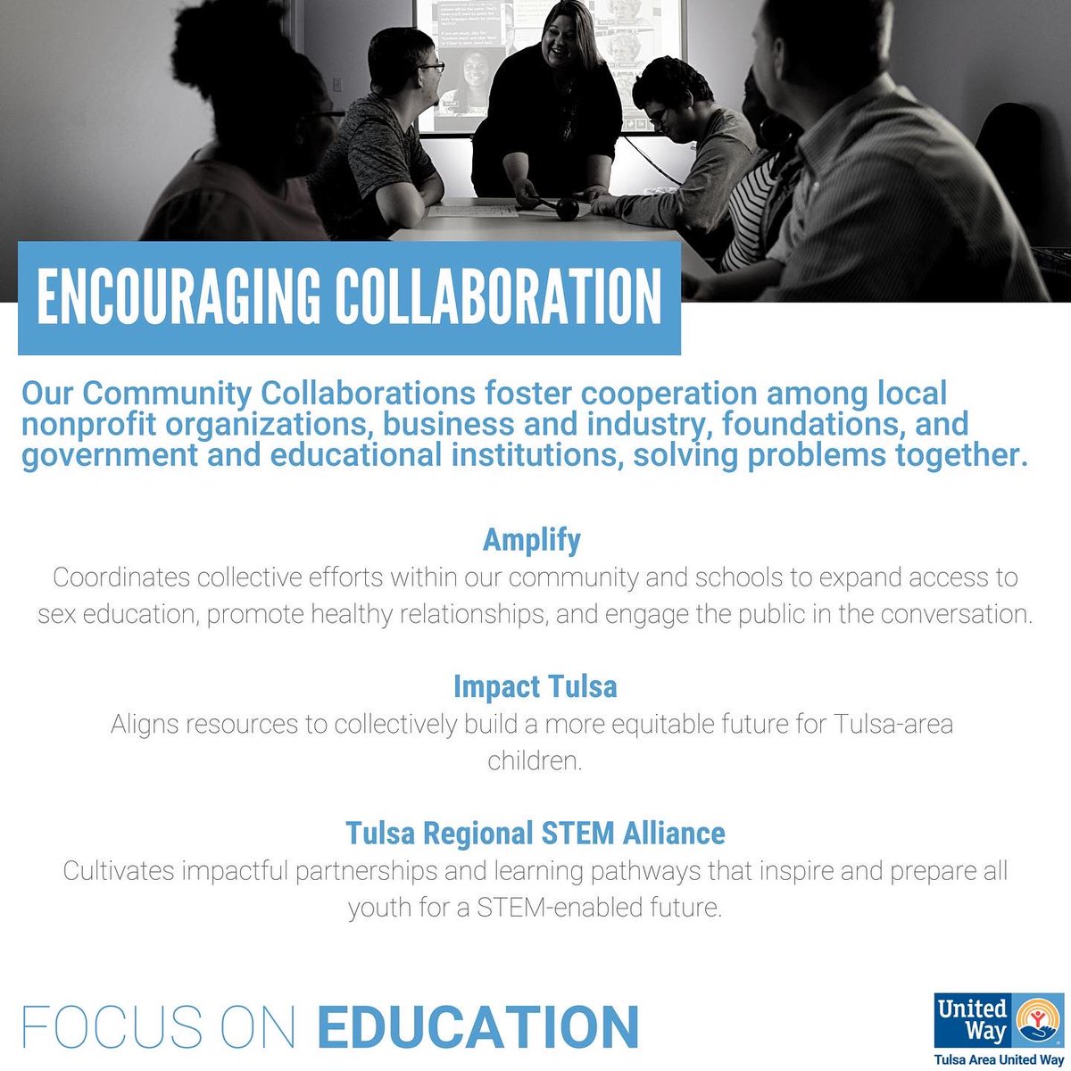 tulsaunitedway's tweet photo. Education is the pathway to our future. With gifts from generous donors like you, Tulsa Area United Way is able to financially support organizations in our community doing life-changing work in education. #FocusOnEducation #LiveUnited https://t.co/CACnZ11hoR
