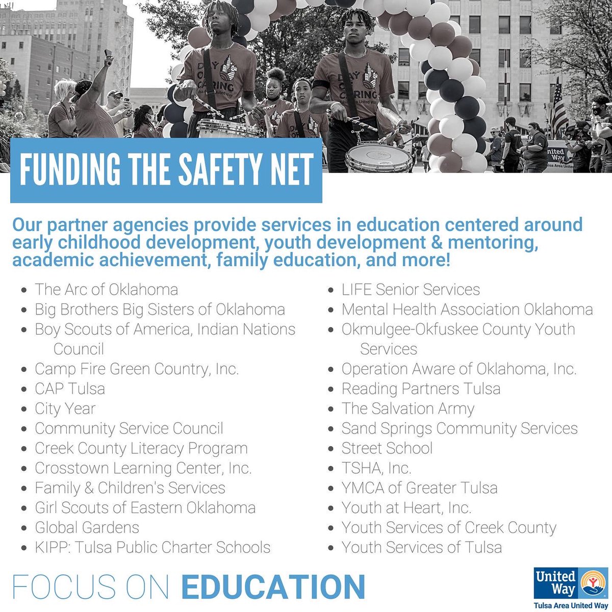 tulsaunitedway's tweet photo. Education is the pathway to our future. With gifts from generous donors like you, Tulsa Area United Way is able to financially support organizations in our community doing life-changing work in education. #FocusOnEducation #LiveUnited https://t.co/CACnZ11hoR