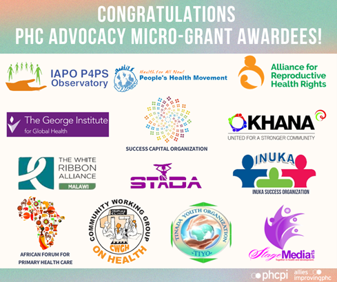 ImprovingPHC's tweet photo. 📢BIG NEWS: Today, we are thrilled to announce 13 micro-grant awards for organizations leading critical work to ⬆️ action, investment, accountability & progress for strong #PrimaryHealthCare & #HealthForAll in 2022🏅
Learn more: https://t.co/1eoTf3H1Tj https://t.co/TqFxttOjIv