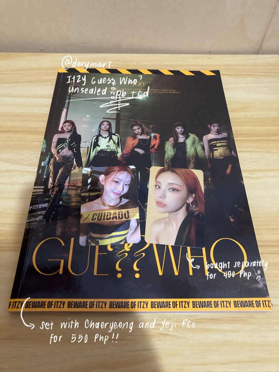ode2Iove's tweet photo. wts/lfb | ph only

itzy unsealed guess who album

di ko din alam bakit ganon sulat ko pero readable nmn... i think
check pic for price

bigyan din kita kape pag binili mo to dali na pls haha 🫶🏻🙂 https://t.co/q8q2dHZtLS