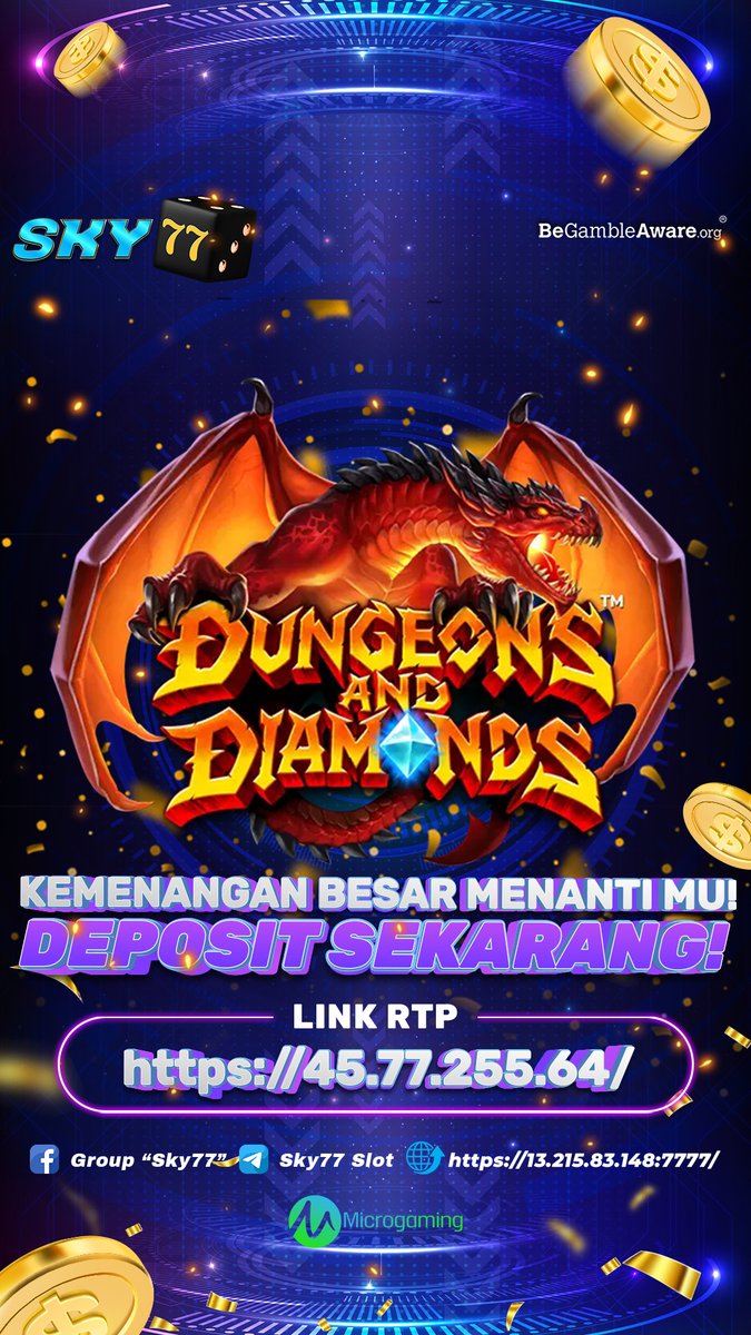 Sky77Official's tweet photo. ' DUNGEONS AND DIAMONDS '

Game Dengan Tingkat Kemenangan Tertinggi di Minggu Ini Boss! 
Yuk Mainkan Sekarang !!

Segera Mainkan hanya di SKY77
Link ➝ https://t.co/guA0xJoBrY &amp; https://t.co/p6hQdpZvWj

#sky77 #slotonline #slotonlineterpercaya #situsterpercaya #judionline https://t.co/DeBayZWxUY