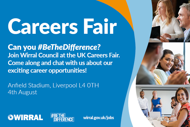 WirralCouncil's tweet photo. Interested in joining an organisation that offers flexible hybrid working, generous annual leave, an employee assistance programme and more?

These are just some of the advantages of working at Wirral Council. Find out more at the UK Careers Fair.
📅 4 Aug
📍 Anfield Stadium https://t.co/t1WJDjrJZv