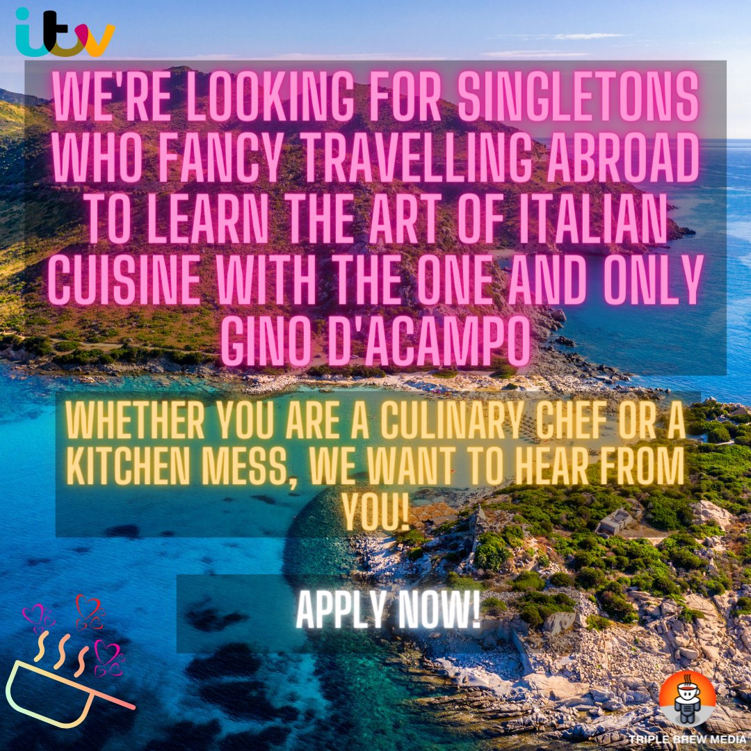 lucytvcast's tweet photo. @gbampz I'd love to DM you about a TV opportunity! Currently casting single men for a new Gino D'Acampo cooking-meets-dating show on ITV... https://t.co/HhHAYXb218