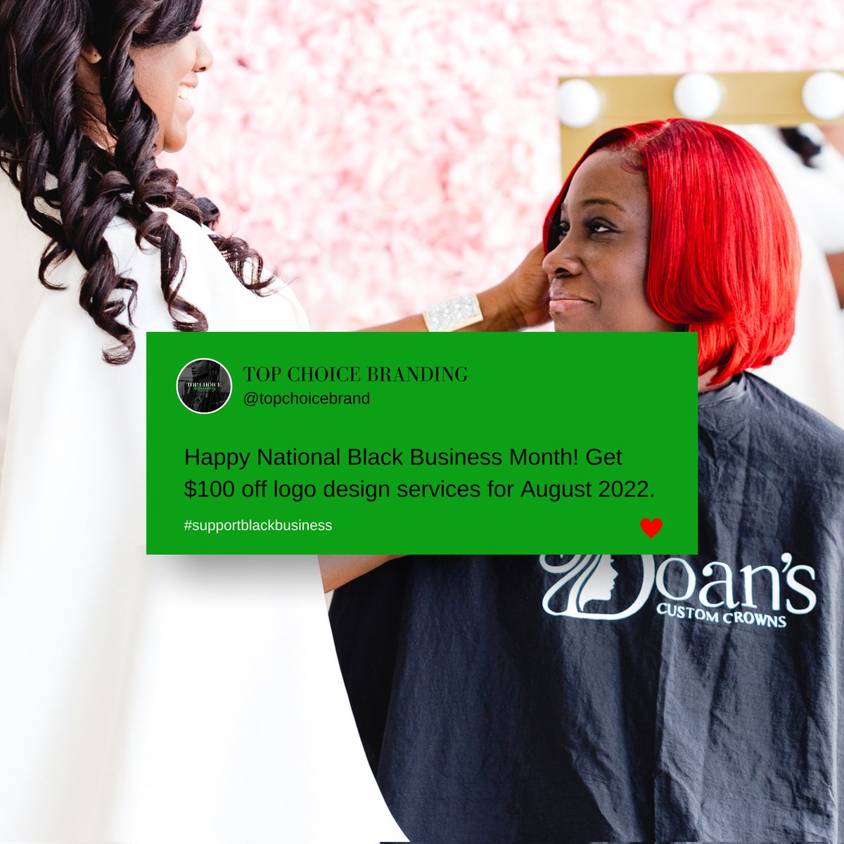 Topchoicebrand's tweet image. Happy #NationalBlackBusinessMonth! Get $100 off #logodesign services for August 2022.

Code: BLACKBIZ100

Book your discovery call today to get started, link in bio! #TopChoiceBranding