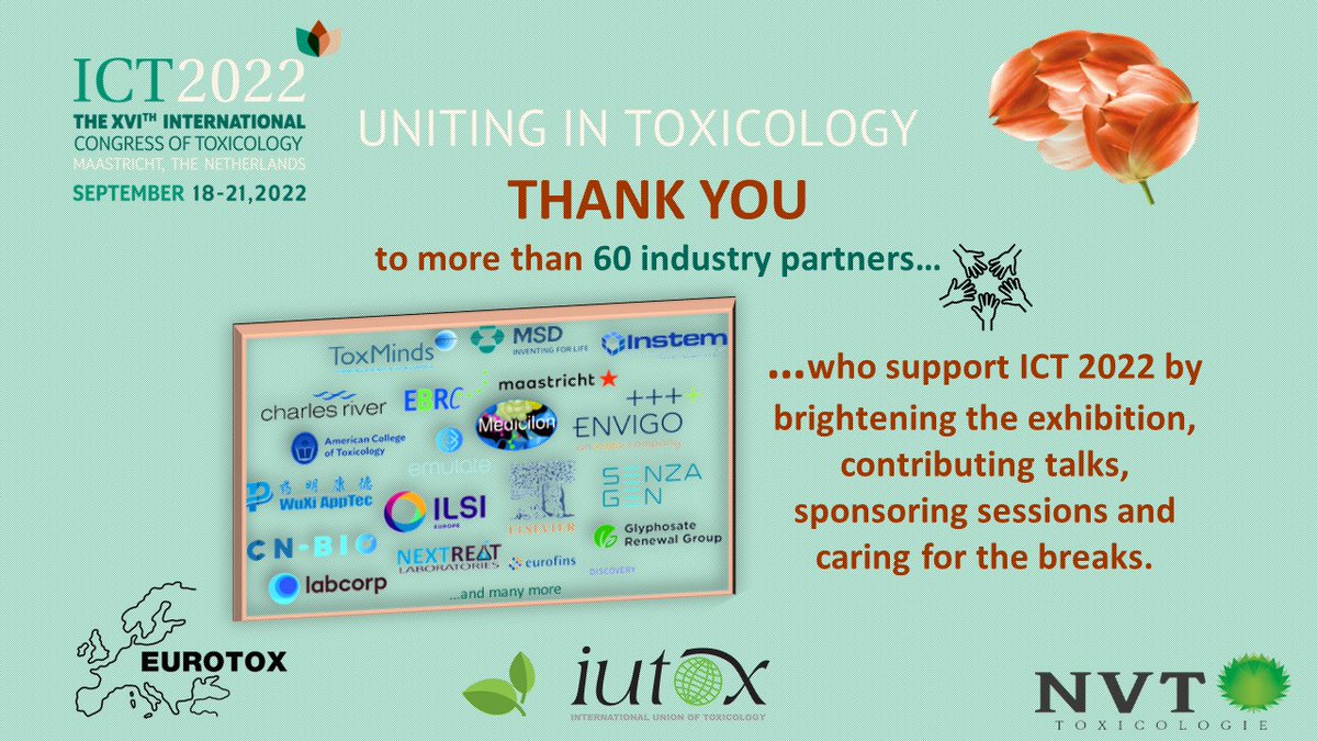 EUROTOXcongress's tweet photo. #ICT2022congress is grateful for the support of more than 60 industry partners from all over the world. A full list of industry partners is available online: https://t.co/elmEy09zuS
Is your company among them?
#unitingintoxicology #IUTOX #EUROTOX #toxicology #grateful https://t.co/ZpNoVdjANT