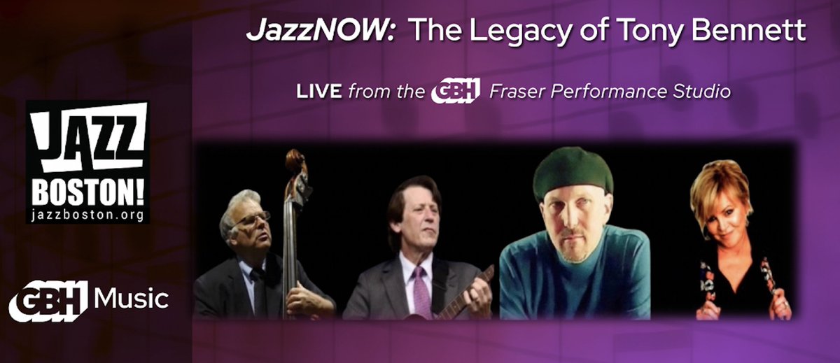 LizHagyard's tweet photo. Today is Tony Bennett’s 96th birthday!  @GBH Music’s Eric Jackson, Laura Carlo and Ron Della Chiesa spoke with Tony’s bandmates in June during GBH's JazzNOW performance here: https://t.co/nwI8iDuk9b https://t.co/xAR8JEE4ER