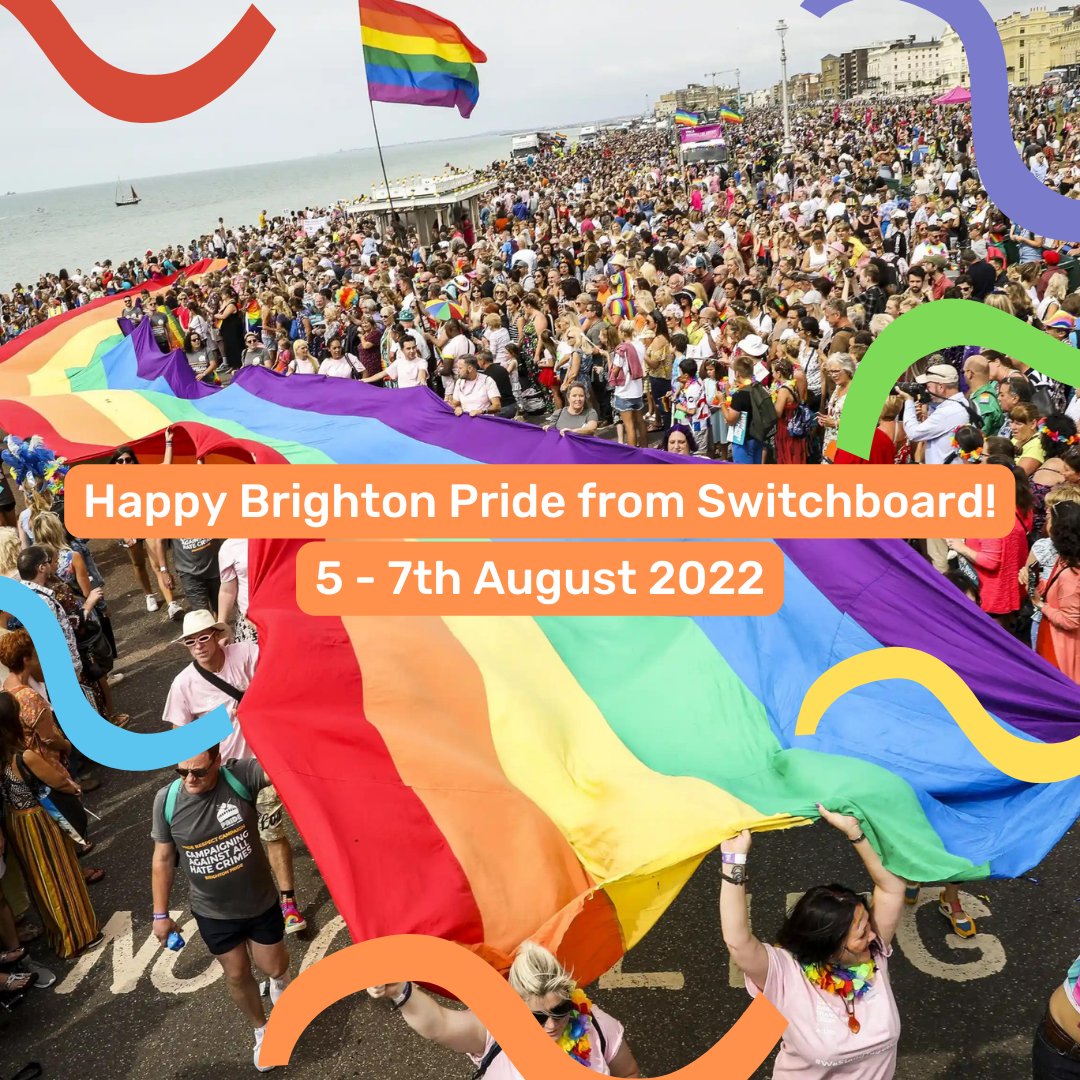 LGBTSwitchboard's tweet photo. Happy Brighton Pride! 🌈
We're so excited to be back after 2 years away! However you celebrate this year, whether it's dancing in the streets or spending quiet time with friends, we're proud of you 365 days of the year.
#Pride #BrightonPride #ProudSince75 #PrideIsStillAProtest https://t.co/Iue5Ryuq0l