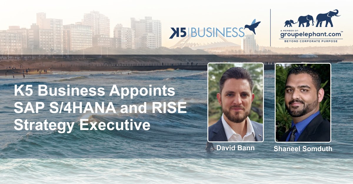 groupelephant.com's K5 Business is pleased to announce the appointment of Shaneel Somduth onto the Executive Committee with responsibility for SAP S/4HANA and RISE strategy. k5business.com/2022/08/03/k5-…